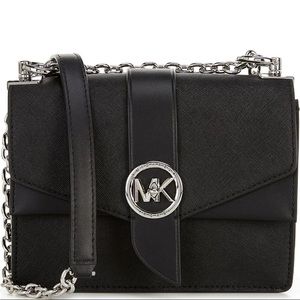 Greenwich small convertible logo closure leather crossbody bag.